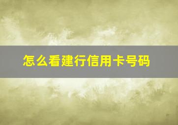 怎么看建行信用卡号码