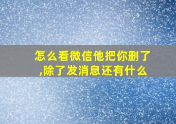 怎么看微信他把你删了,除了发消息还有什么