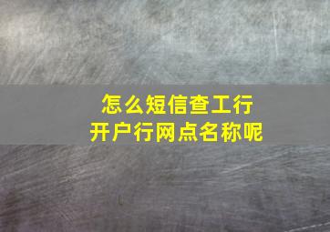 怎么短信查工行开户行网点名称呢