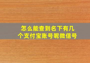 怎么能查到名下有几个支付宝账号呢微信号