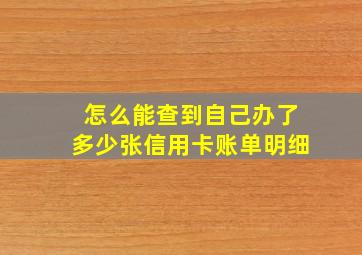 怎么能查到自己办了多少张信用卡账单明细