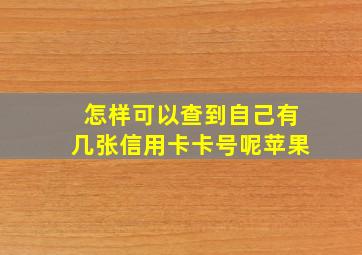 怎样可以查到自己有几张信用卡卡号呢苹果