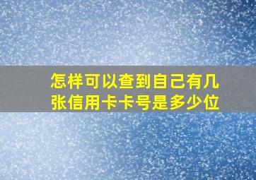 怎样可以查到自己有几张信用卡卡号是多少位