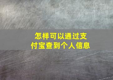 怎样可以通过支付宝查到个人信息