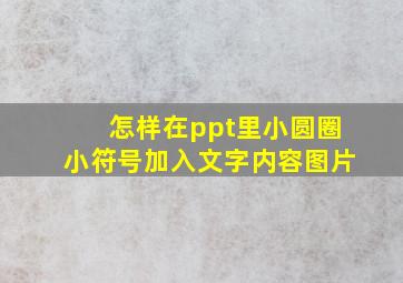 怎样在ppt里小圆圈小符号加入文字内容图片