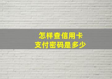 怎样查信用卡支付密码是多少