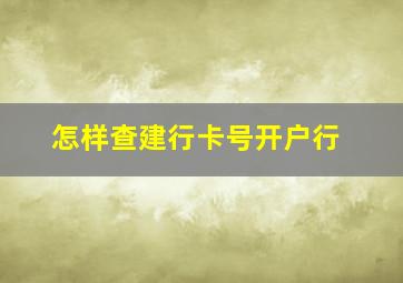 怎样查建行卡号开户行