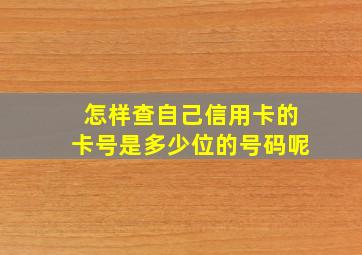 怎样查自己信用卡的卡号是多少位的号码呢