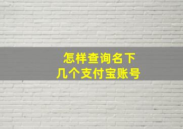 怎样查询名下几个支付宝账号