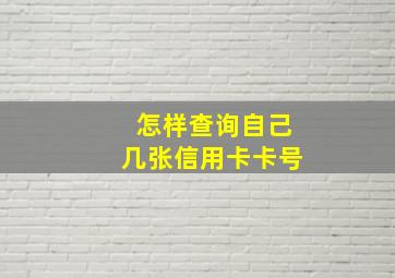 怎样查询自己几张信用卡卡号