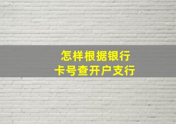 怎样根据银行卡号查开户支行