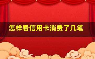 怎样看信用卡消费了几笔