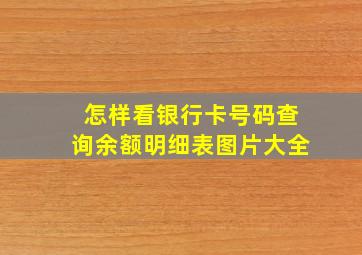 怎样看银行卡号码查询余额明细表图片大全