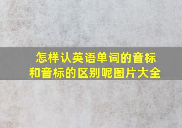 怎样认英语单词的音标和音标的区别呢图片大全