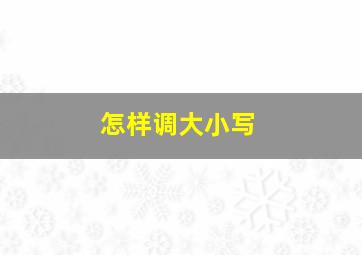 怎样调大小写