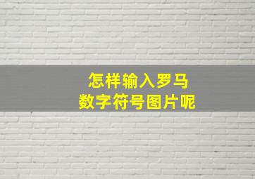 怎样输入罗马数字符号图片呢