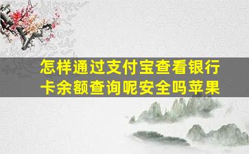 怎样通过支付宝查看银行卡余额查询呢安全吗苹果