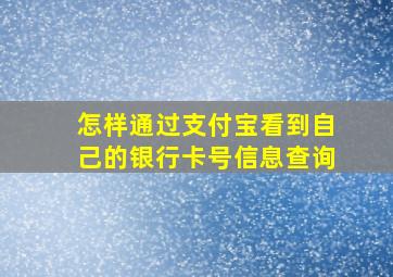 怎样通过支付宝看到自己的银行卡号信息查询