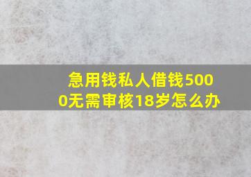 急用钱私人借钱5000无需审核18岁怎么办