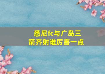 悉尼fc与广岛三箭齐射谁厉害一点