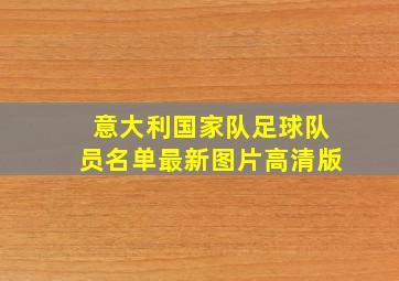 意大利国家队足球队员名单最新图片高清版