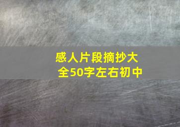 感人片段摘抄大全50字左右初中