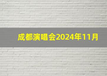 成都演唱会2024年11月