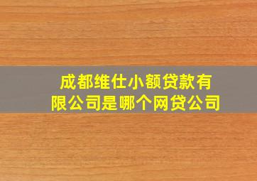 成都维仕小额贷款有限公司是哪个网贷公司