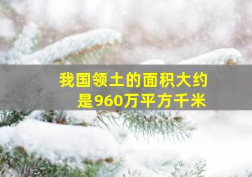 我国领土的面积大约是960万平方千米