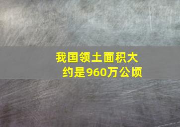 我国领土面积大约是960万公顷