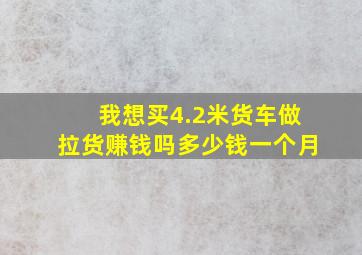 我想买4.2米货车做拉货赚钱吗多少钱一个月