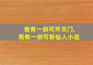 我有一剑可开天门,我有一剑可斩仙人小说