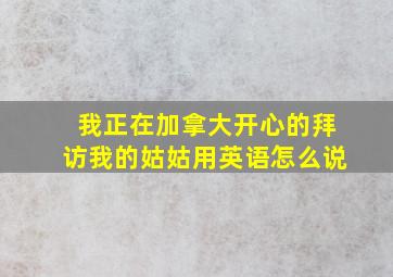 我正在加拿大开心的拜访我的姑姑用英语怎么说