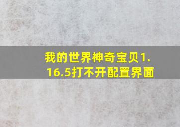 我的世界神奇宝贝1.16.5打不开配置界面