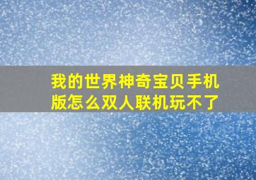 我的世界神奇宝贝手机版怎么双人联机玩不了