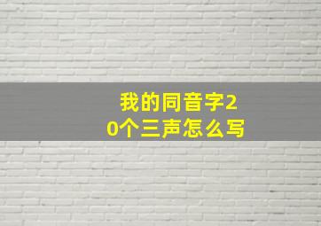 我的同音字20个三声怎么写