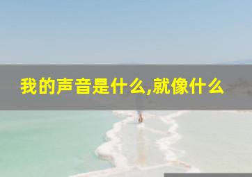 我的声音是什么,就像什么