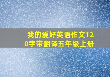 我的爱好英语作文120字带翻译五年级上册