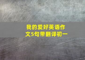 我的爱好英语作文5句带翻译初一