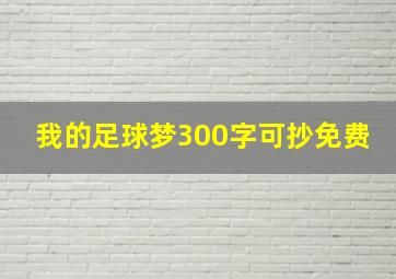 我的足球梦300字可抄免费