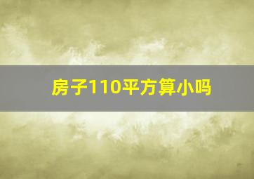 房子110平方算小吗