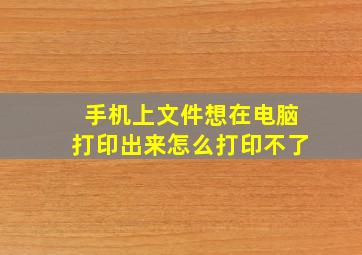 手机上文件想在电脑打印出来怎么打印不了