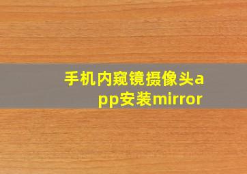 手机内窥镜摄像头app安装mirror