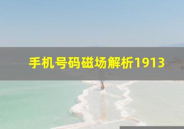 手机号码磁场解析1913