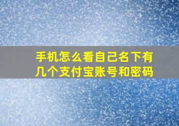 手机怎么看自己名下有几个支付宝账号和密码