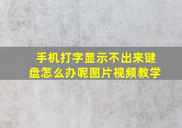 手机打字显示不出来键盘怎么办呢图片视频教学