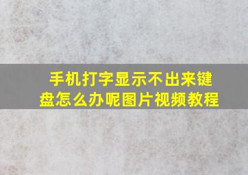 手机打字显示不出来键盘怎么办呢图片视频教程