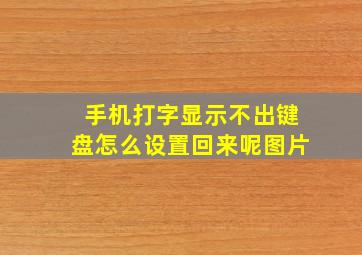 手机打字显示不出键盘怎么设置回来呢图片