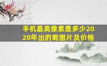 手机最高像素是多少2020年出的呢图片及价格