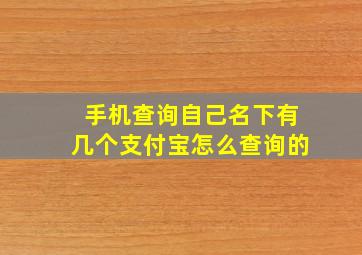 手机查询自己名下有几个支付宝怎么查询的